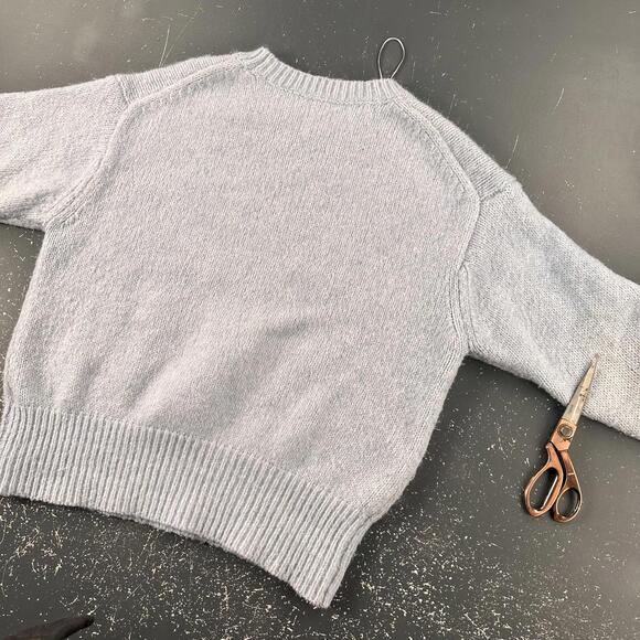 Zara Sweater Medium Baby Blue Chunky Oversized Wool Alpaca Preppy Lush Cozy Soft - Picture 8 of 9